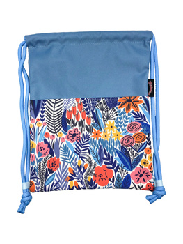 Worek wodoodporny z błękitną linką - Kwiaty #3 - rozmiar S