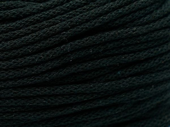 Loose braided cotton cord with cotton core 3mm - 500m - Black