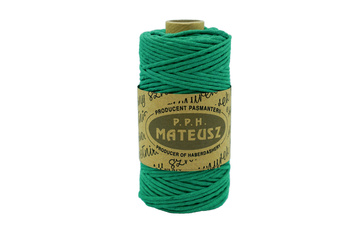 Sznurek bawełniany skręcany 3mm 1PLY - 100m -  Zielony