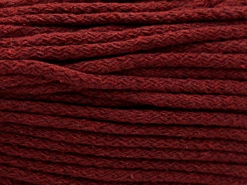 Loose braided cotton cord with cotton core 5mm - 500m - Maroon red