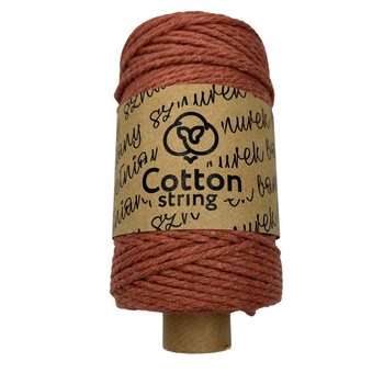Sznurek bawełniany skręcany 3mm 3PLY - 100m -  Cegła