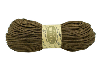 Braided cotton string with a cotton core 3mm - 100m - Chocolate brown