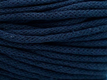 Loose braided cotton cord with cotton core 5mm - 2000m - Navy blue