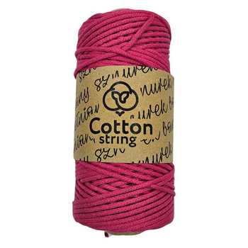 Sznurek bawełniany pleciony 2mm - 100m - Róż Magenta