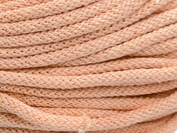 Loose braided cotton cord with cotton core 3mm - 2000m - Salmon pink