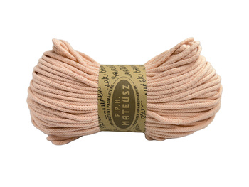 Sznurek bawełniany pleciony z rdzeniem bawełnianym 5mm - 100m - Różowy łososiowy
