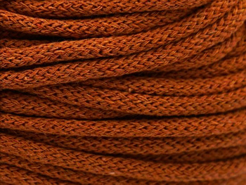Loose braided cotton cord with cotton core 5mm - 2000m - Brick orange