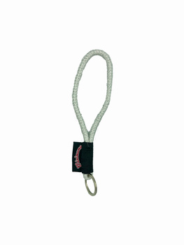Short lanyard made of nautical rope - White with silver thread