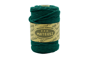 Twisted cotton cord 5mm 3PLY - 100m - Bottle green