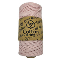 Sznurek bawełniany pleciony 2mm - 100m - Brudny Róż