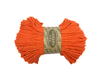 Sznurek bawełniany pleciony z rdzeniem bawełnianym z dodatkiem złotej nitki 5mm - 100m - Pomarańczowy