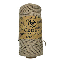 Sznurek bawełniany pleciony 2mm - 100m - Beżowy kartonowy