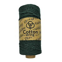 Sznurek bawełniany pleciony 2mm - 100m - Zielony Butelkowy